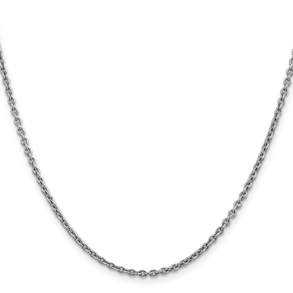 14K White Gold 16 inch 2.2mm Forzantine Cable with Lobster Clasp Chain