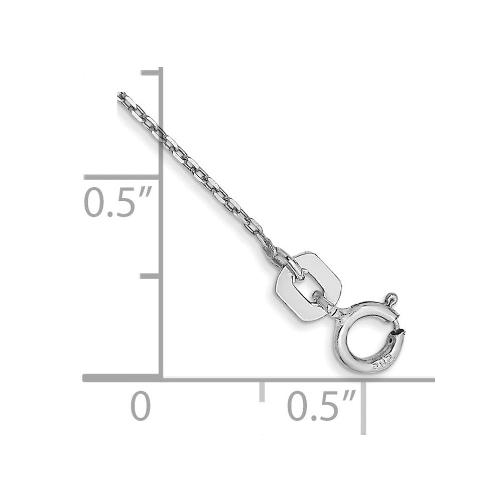 14K White Gold 9 inch .8mm Diamond-cut Cable with Spring Ring Clasp Anklet