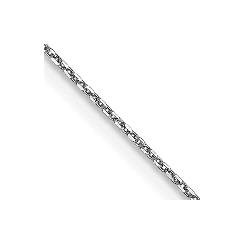 14K White Gold 24 inch .65mm Diamond-cut Round Open Link Cable with Lobster Clasp Chain