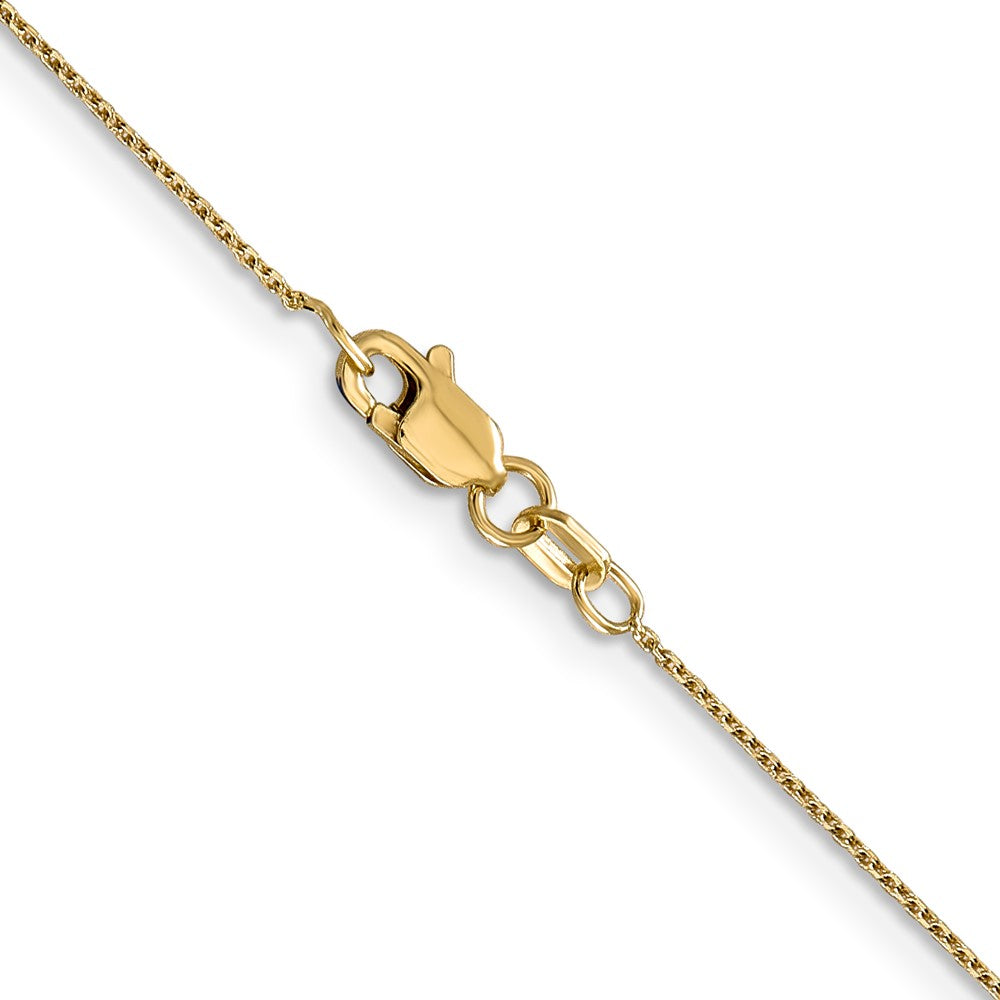 14K 30 inch .8mm Diamond-cut Round Open Link Cable with Lobster Clasp Chain