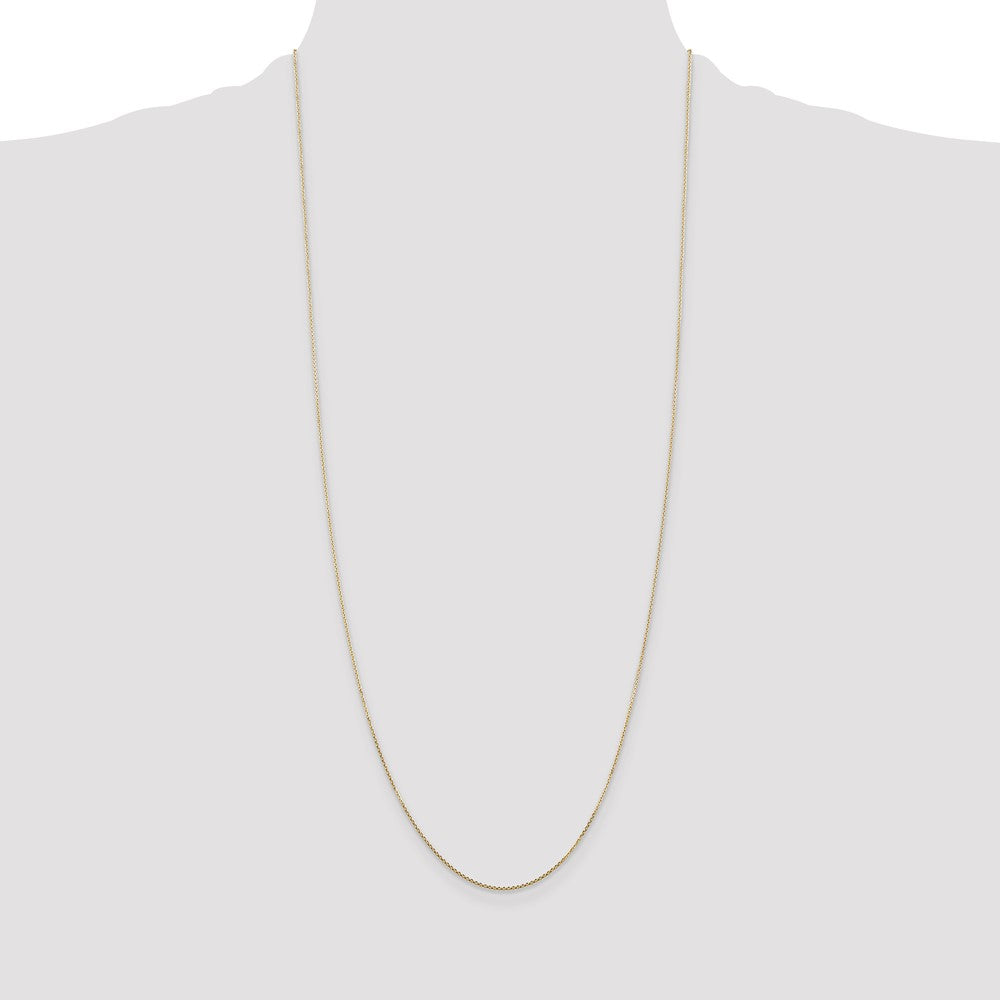 14K 30 inch .8mm Diamond-cut Round Open Link Cable with Lobster Clasp Chain