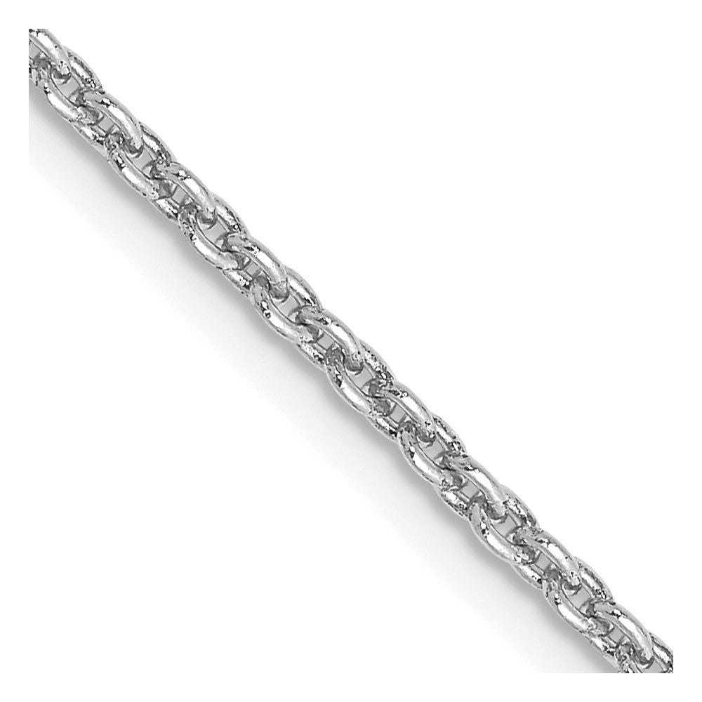 14K White Gold 16 inch 2mm Round Open Link Cable with Lobster Clasp Chain