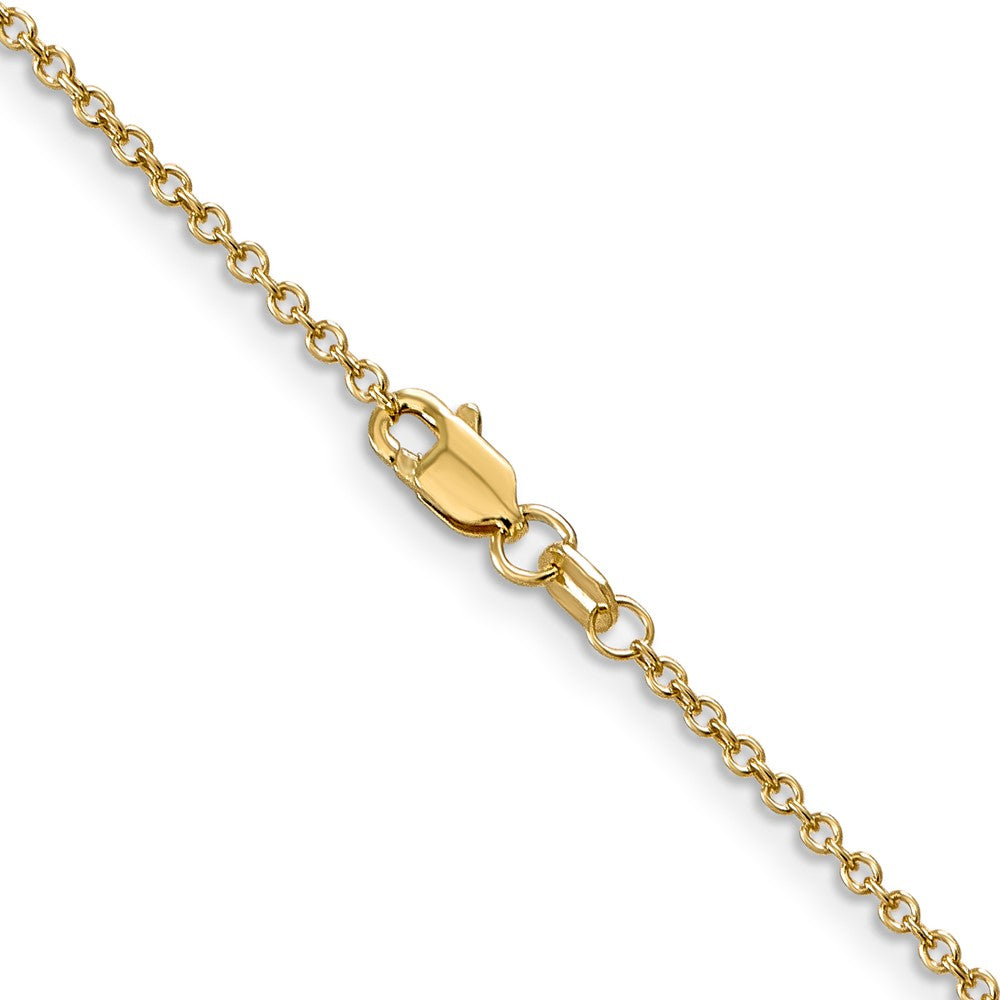 14K 30 inch 1.4mm Round Open Wide Link Cable with Lobster Clasp Chain
