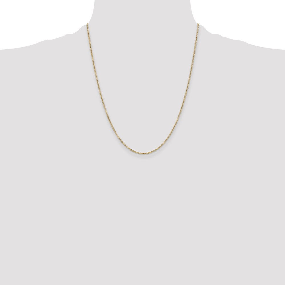 14K 22 inch 1.4mm Round Open Wide Link Cable with Lobster Clasp Chain