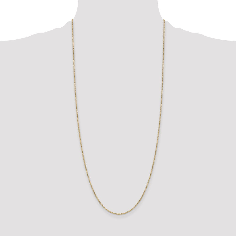 14K 30 inch 1.4mm Round Open Wide Link Cable with Lobster Clasp Chain