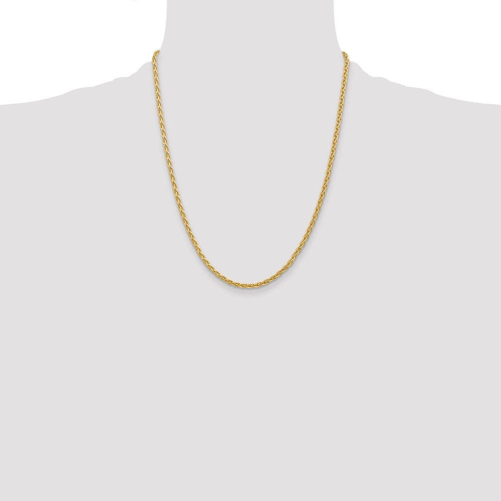 14k 22 inch 3mm Parisian Wheat with Lobster Clasp Chain
