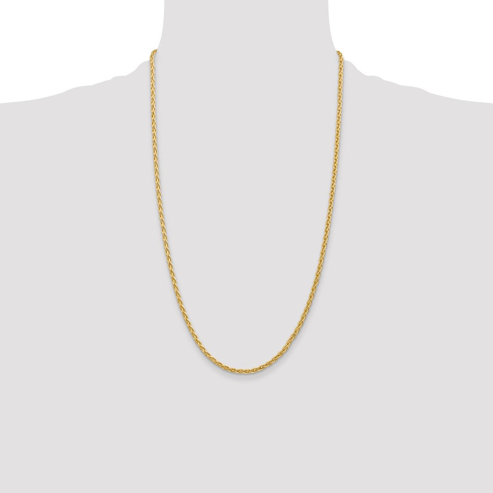 14k 26 inch 3mm Parisian Wheat with Lobster Clasp Chain
