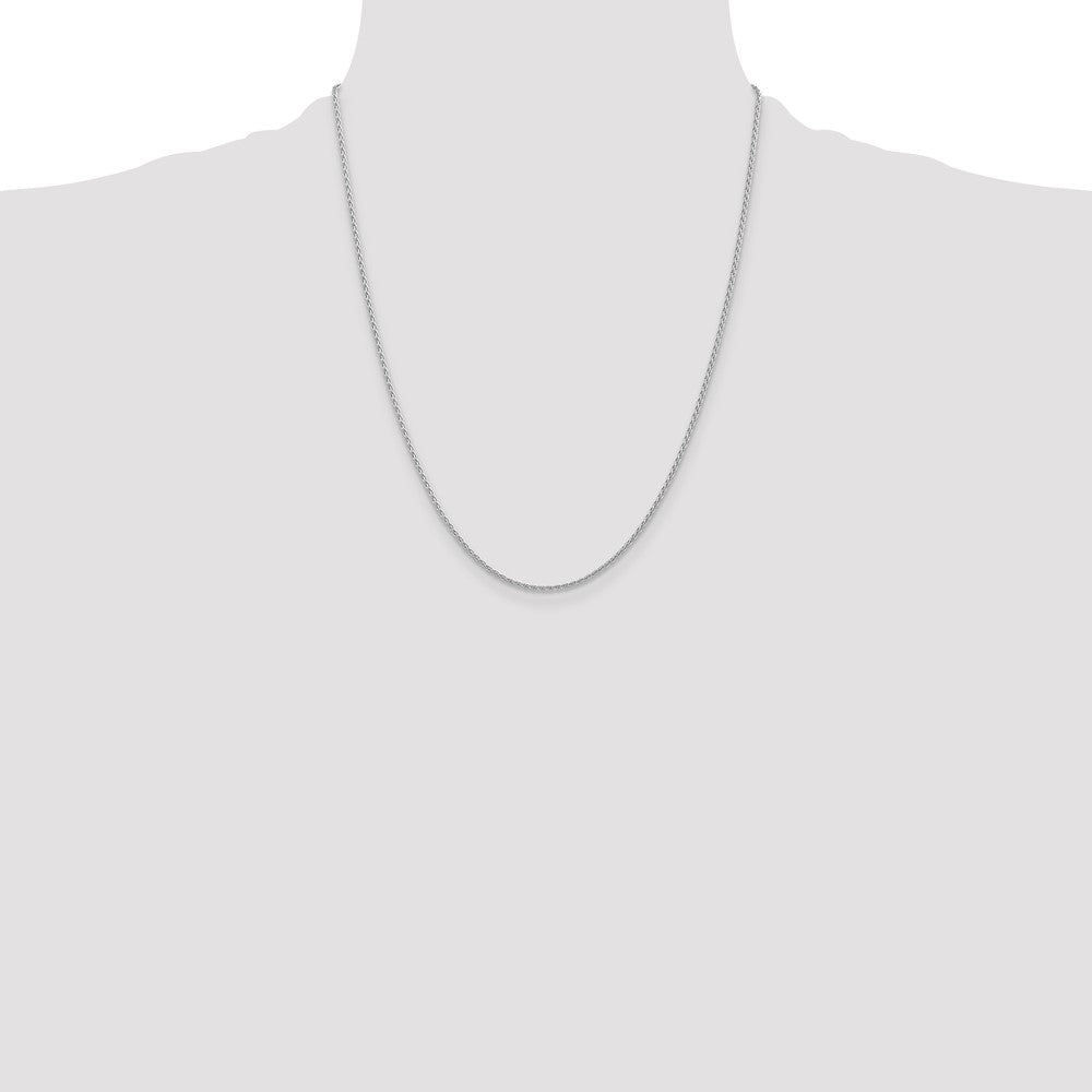 14K White Gold 22 inch 1.5mm Parisian Wheat with Lobster Clasp Chain