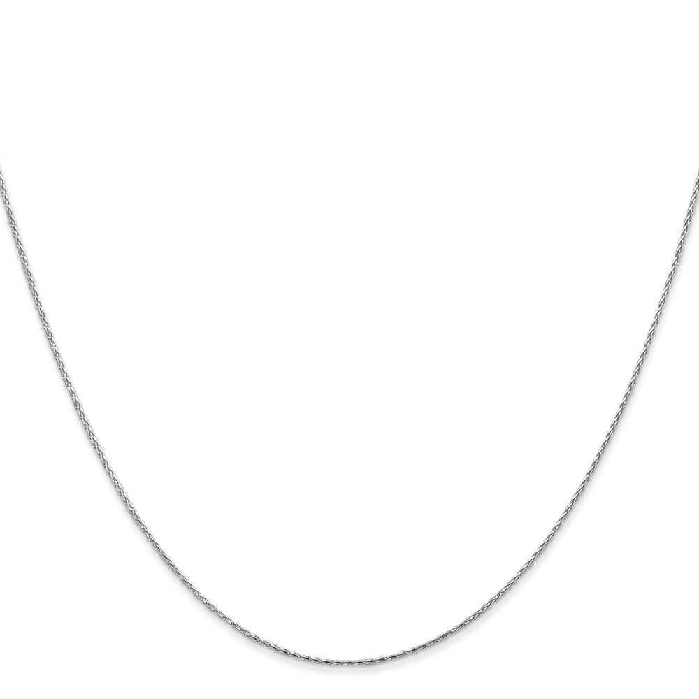 14K White Gold 16 inch .8mm Diamond-cut Parisian Wheat with Lobster Clasp Chain