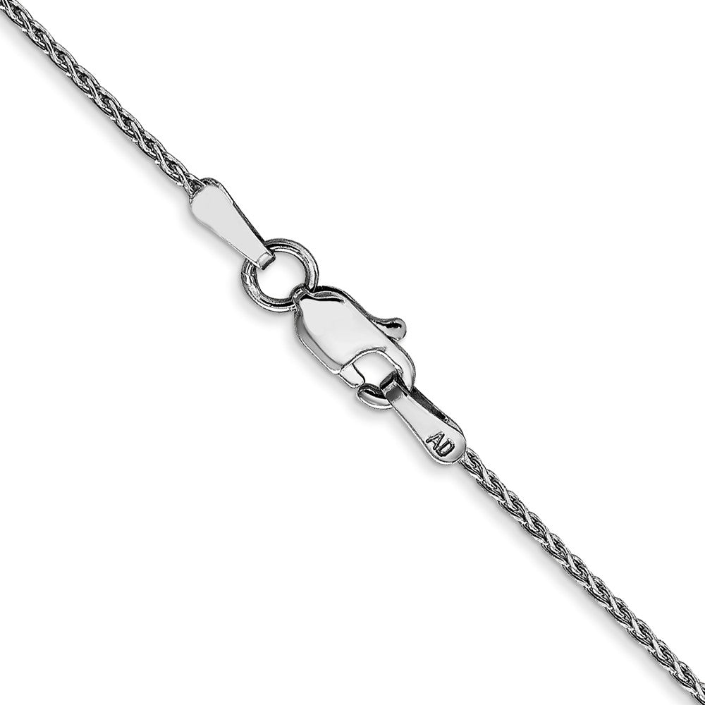 14K White Gold 22 inch 1mm Diamond-cut Parisian Wheat with Lobster Clasp Chain