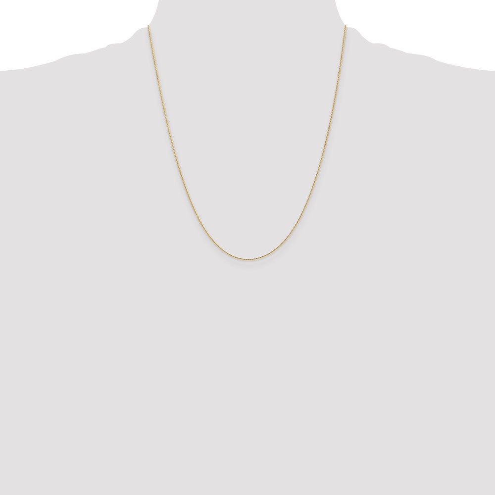 14K 22 inch .8mm Diamond-cut Parisian Wheat with Lobster Clasp Chain