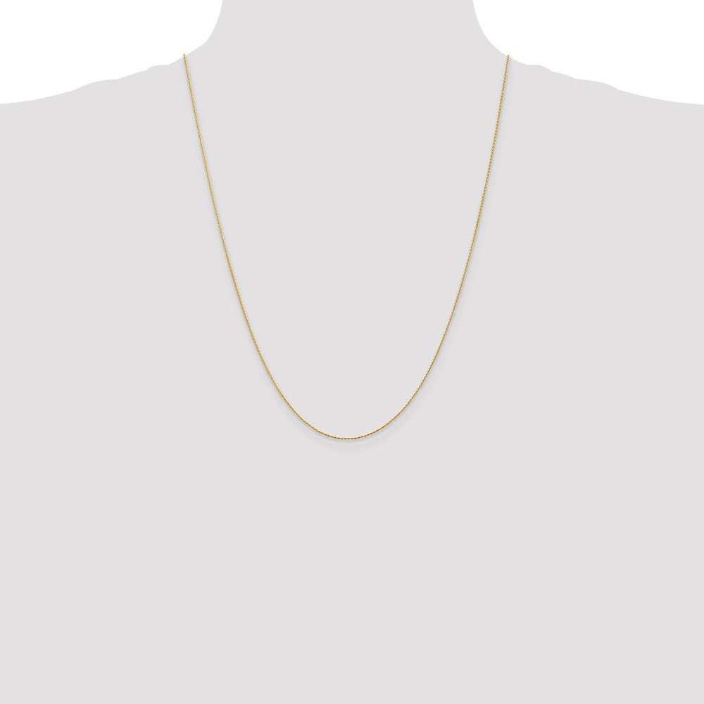 14K 24 inch .8mm Diamond-cut Parisian Wheat with Lobster Clasp Chain