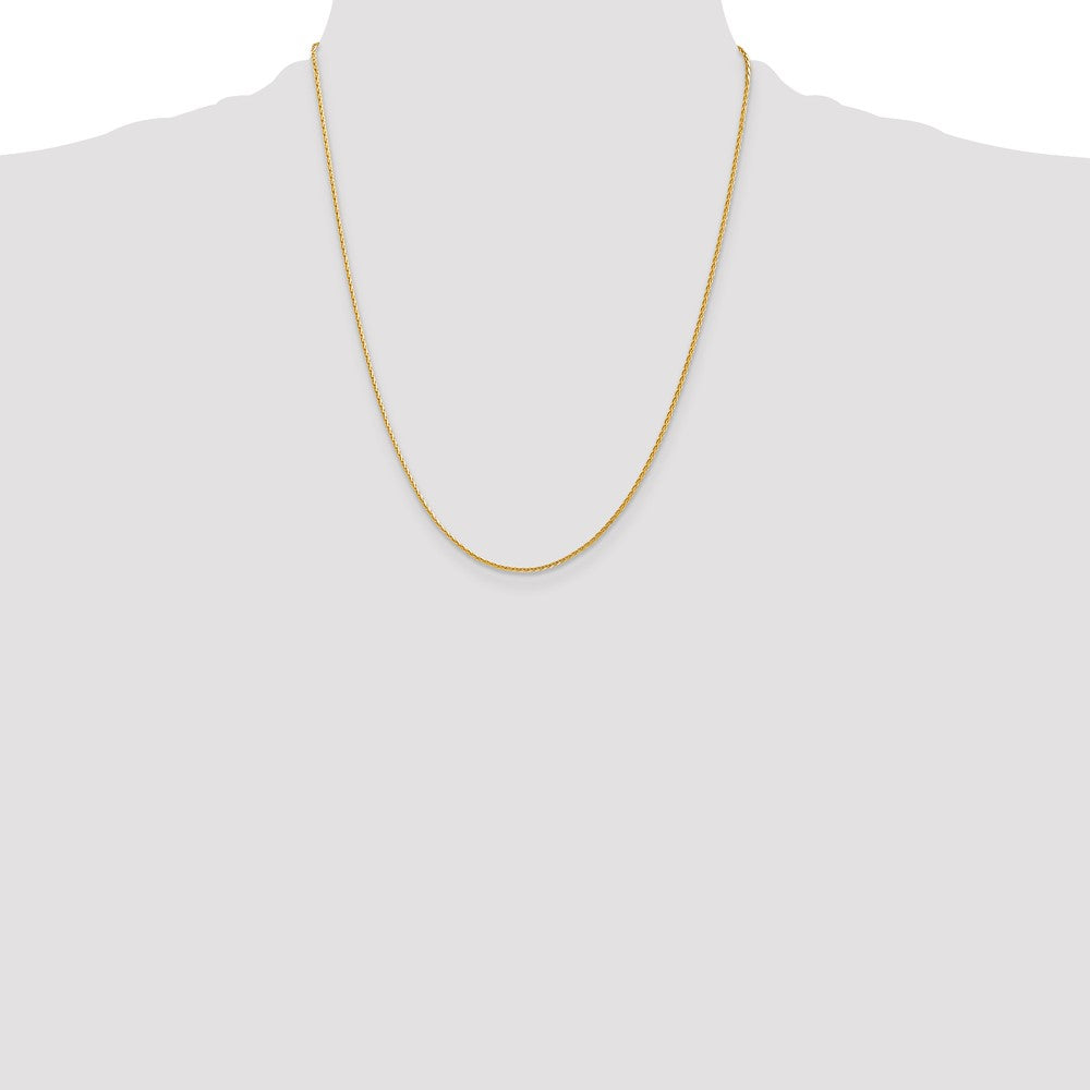 14K 22 inch 1.5mm Diamond-cut Parisian Wheat with Lobster Clasp Chain