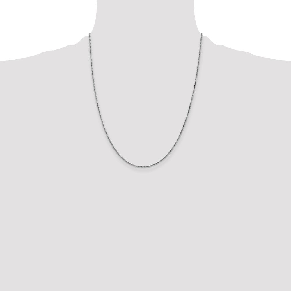 14K White Gold 22 inch 1.25mm Spiga with Lobster Clasp Chain