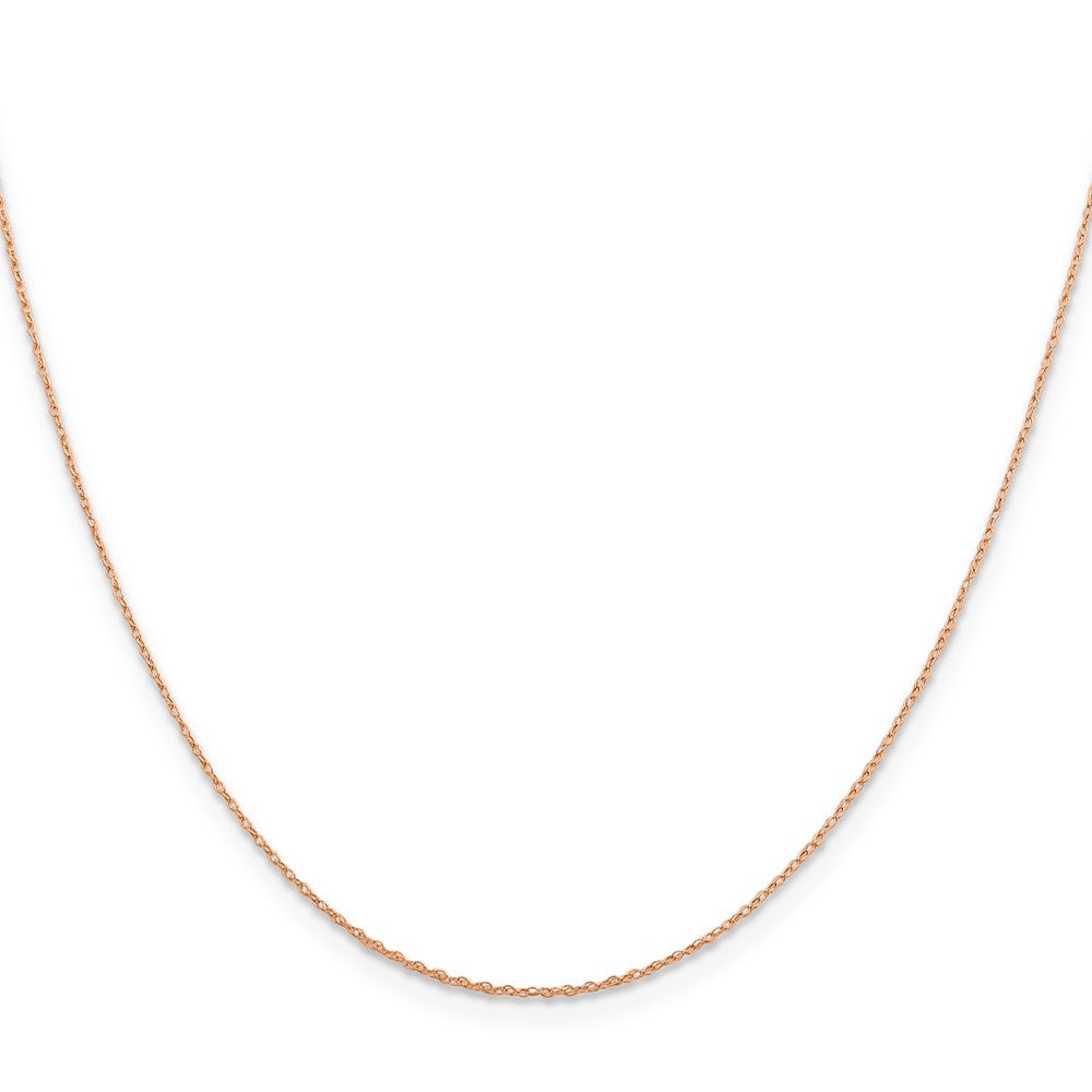 14K Rose Gold 22 inch .5mm Baby Rope with Spring Ring Clasp Chain