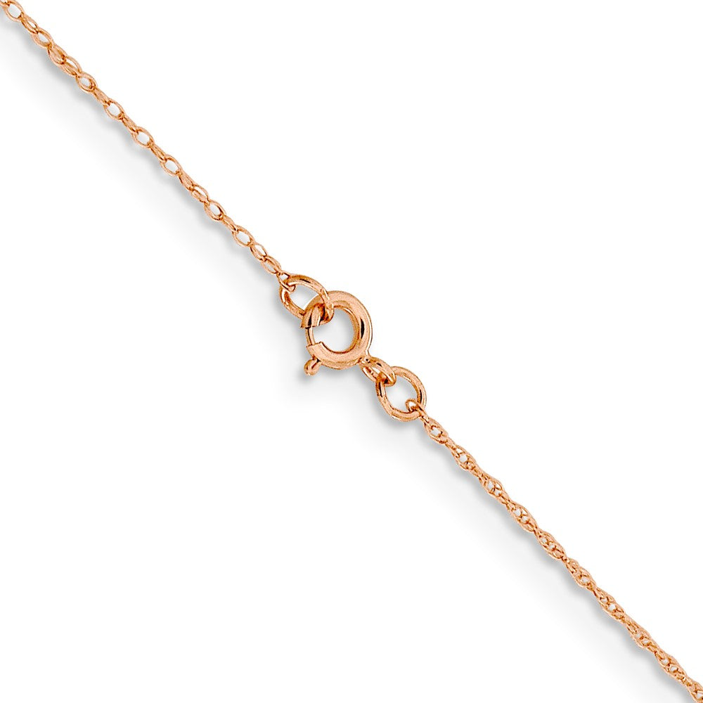 14K Rose Gold 22 inch .5mm Baby Rope with Spring Ring Clasp Chain