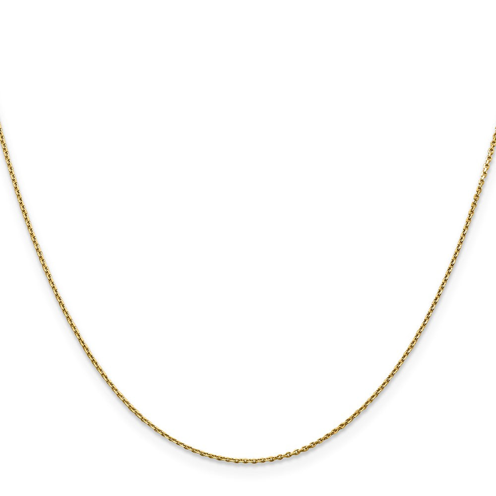 14K 22 inch .9mm Diamond-cut Round Open Link Cable with Lobster Clasp Chain