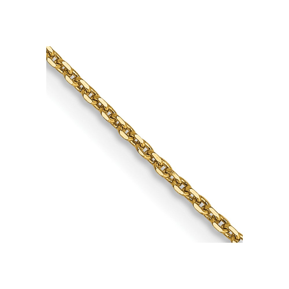 14K 22 inch .9mm Diamond-cut Round Open Link Cable with Lobster Clasp Chain