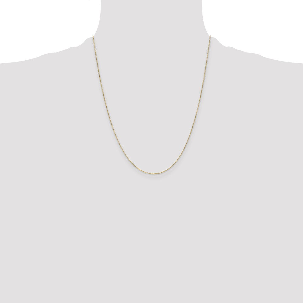 14K 22 inch .8mm Diamond-cut Cable with Spring Ring Clasp Chain