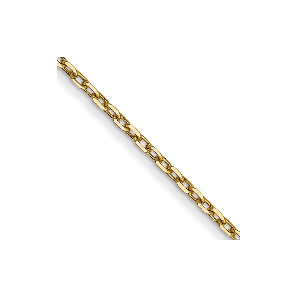 14K 22 inch .8mm Diamond-cut Cable with Spring Ring Clasp Chain