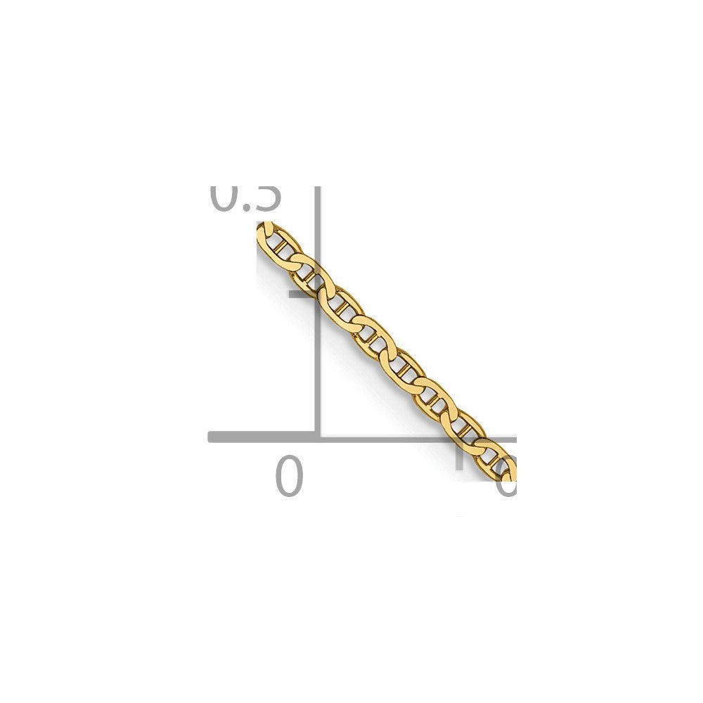 14K 14 inch 1.5mm Lightweight Flat Anchor Link with Lobster Clasp Pendant Chain