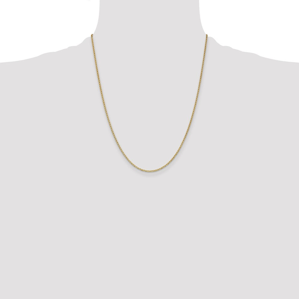 14K 22 inch 1.5mm Lightweight Flat Anchor Link with Lobster Clasp Pendant Chain