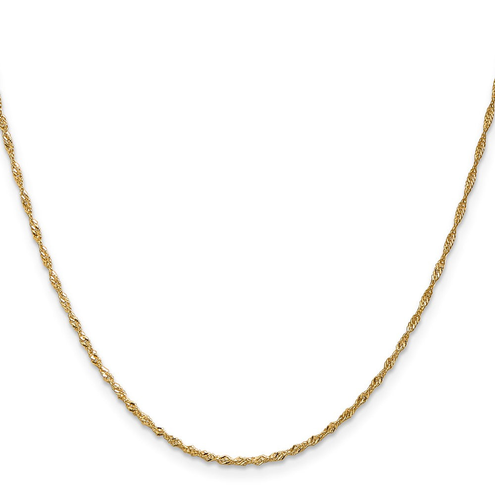 14K 22 inch 1.40mm Singapore with Spring Ring Clasp Chain