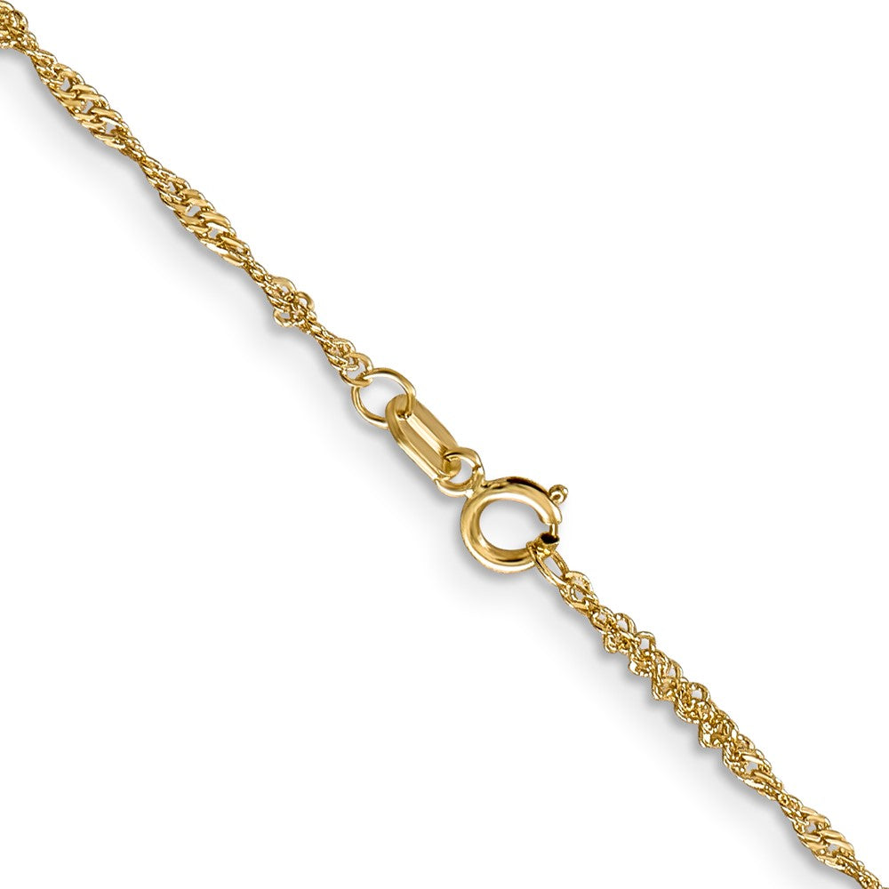 14K 22 inch 1.40mm Singapore with Spring Ring Clasp Chain