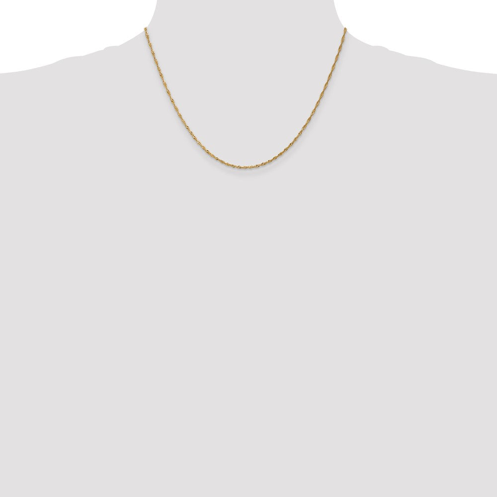 14K 18 inch 1.40mm Singapore with Spring Ring Clasp Chain