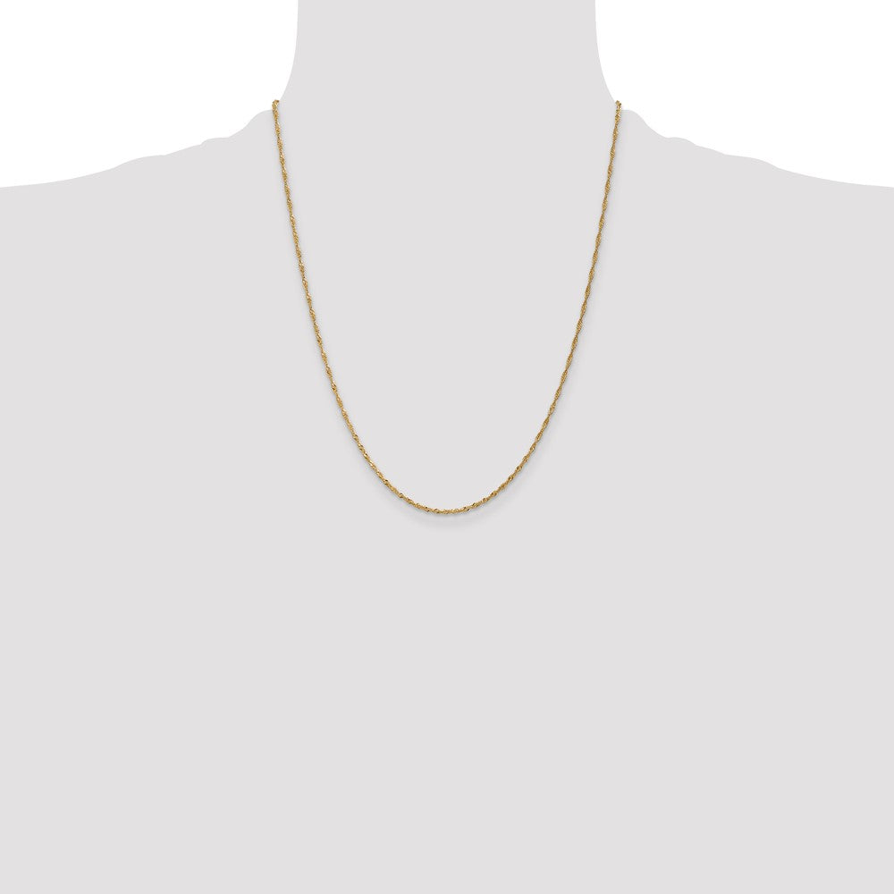 14K 22 inch 1.40mm Singapore with Spring Ring Clasp Chain