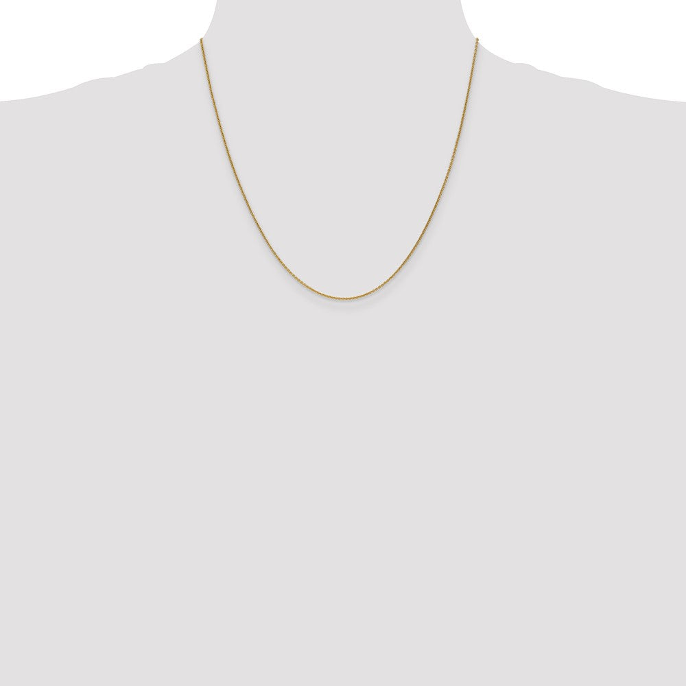 14K 20 inch 1mm Round Open Link Cable with Lobster Clasp Chain