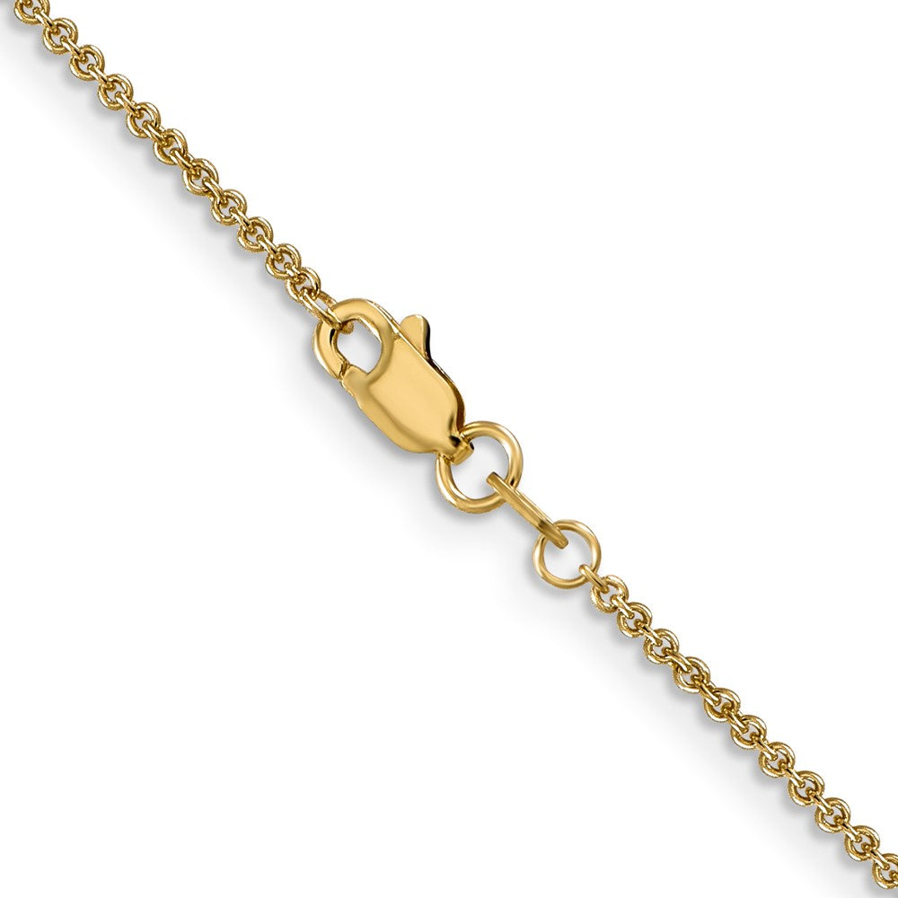 14K 24 inch 1.4mm Round Open Link Cable with Lobster Clasp Chain