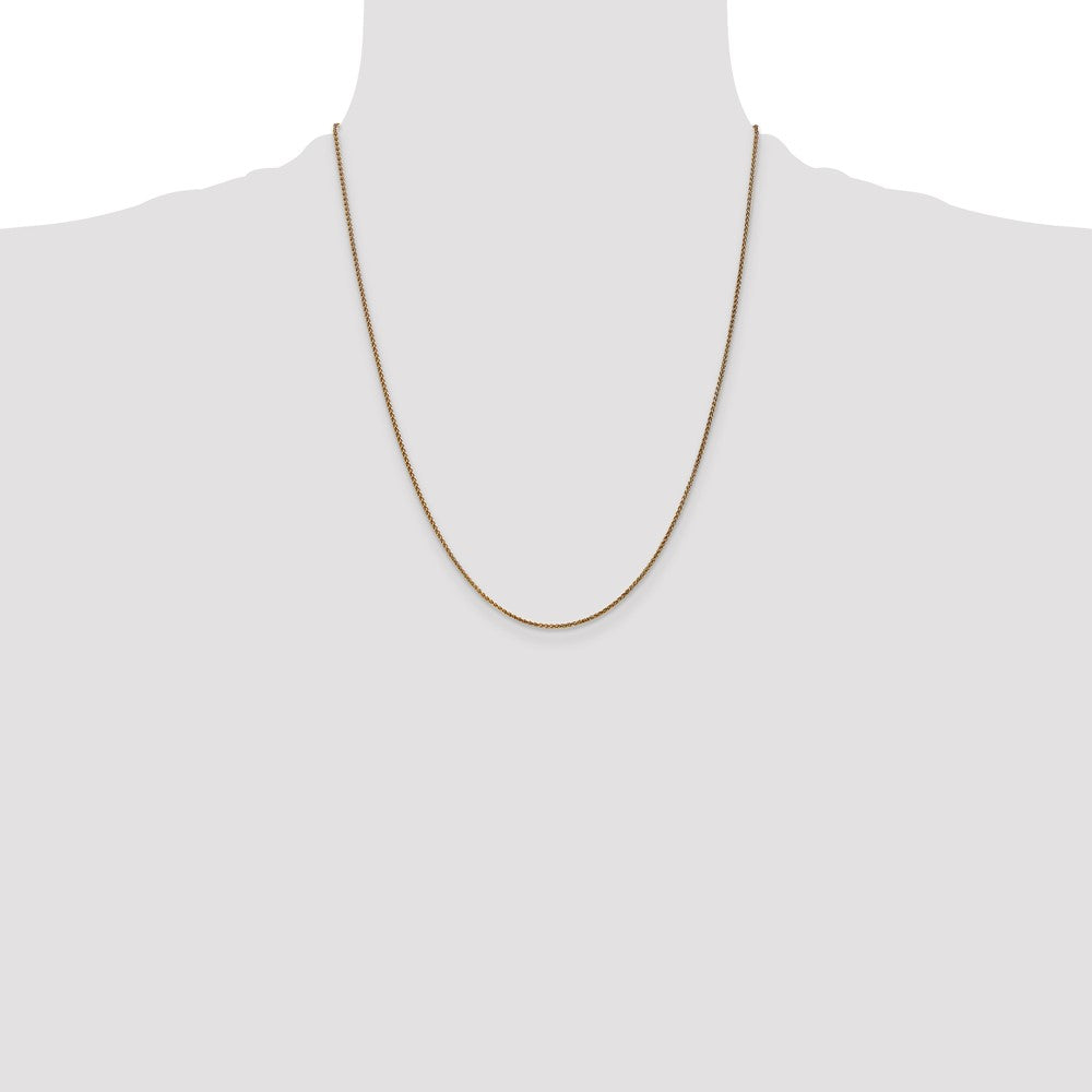 14K 22 inch 1.25mm Diamond-cut Spiga with Lobster Clasp Chain