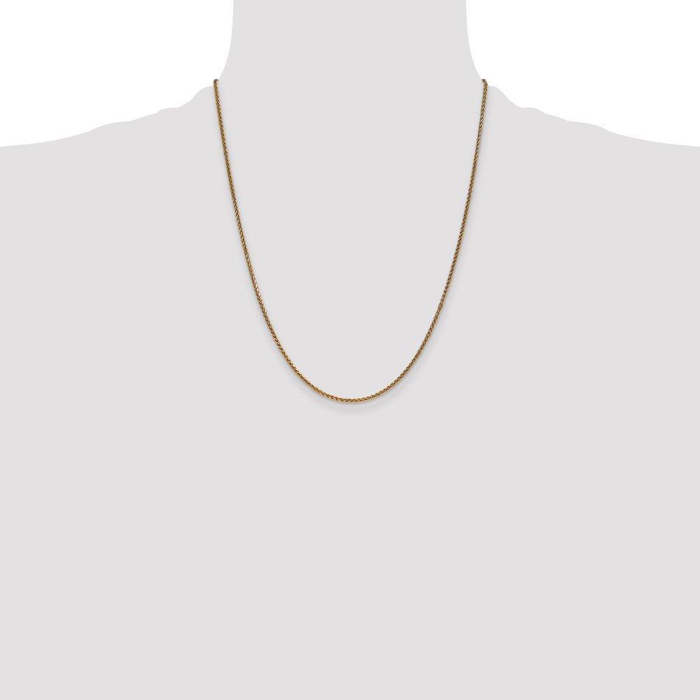14K 22 inch 1.7mm Diamond-cut Spiga with Lobster Clasp Chain
