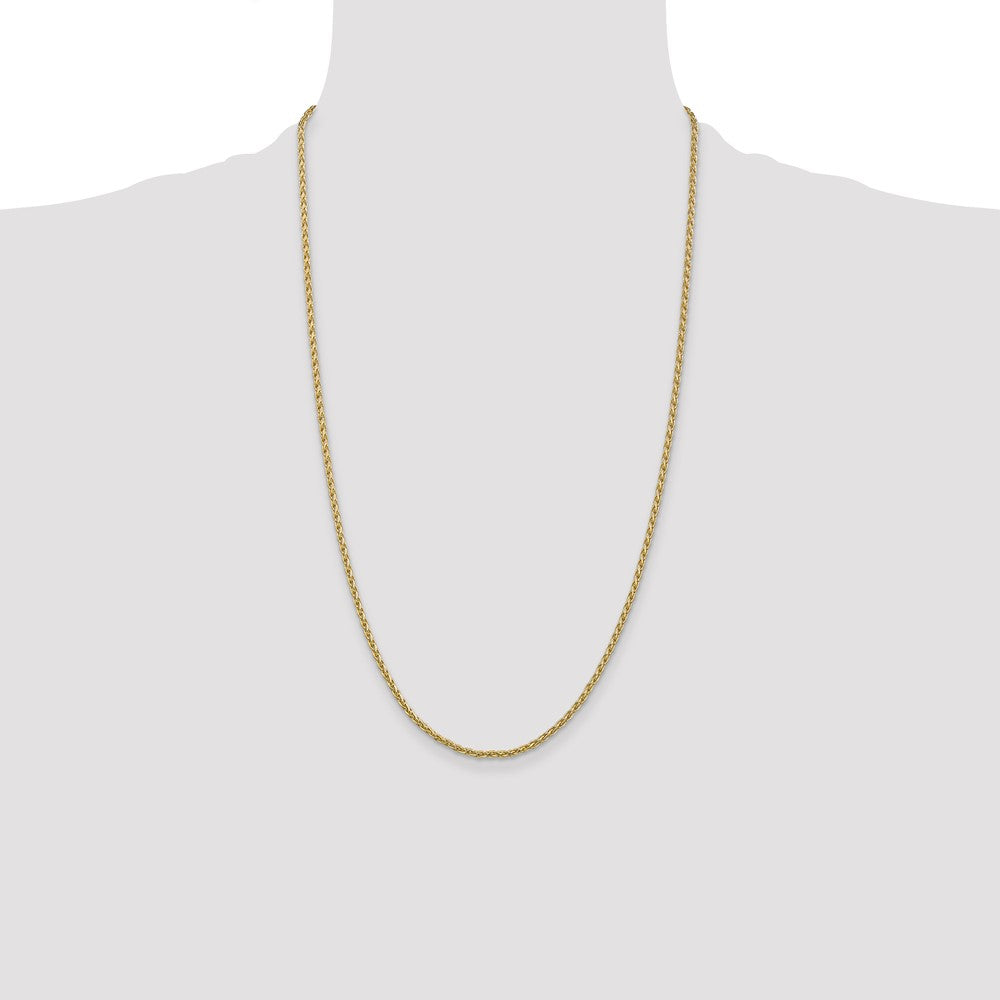 14k 26 inch 2.25mm Parisian Wheat with Lobster Clasp Chain