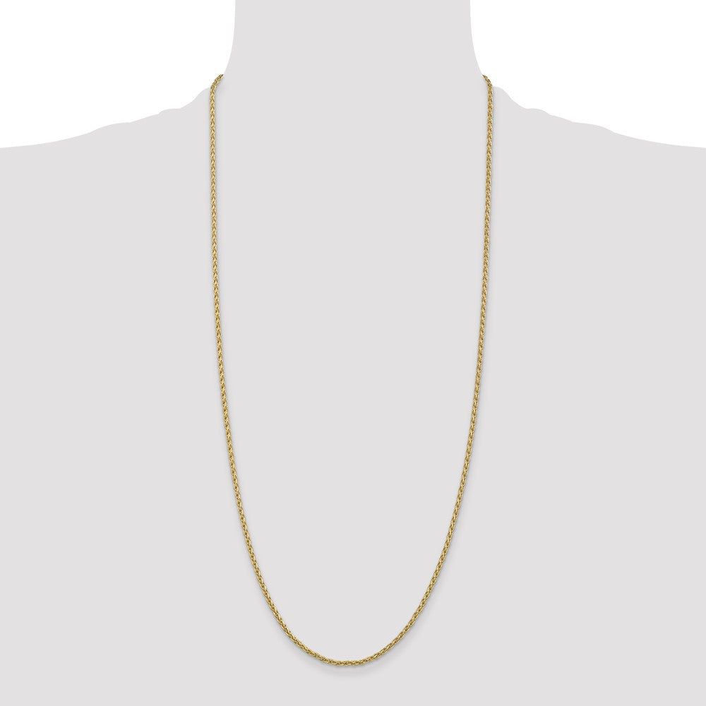 14k 30 inch 2.25mm Parisian Wheat with Lobster Clasp Chain