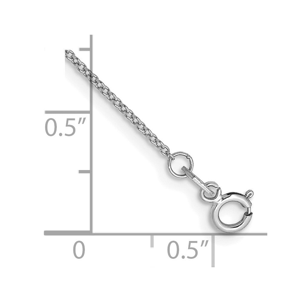 14K White Gold 10 inch .9mm Cable with Spring Ring Clasp Anklet