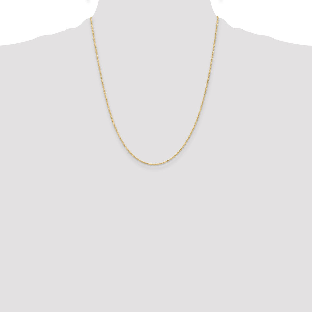 14K 22 inch 1.10mm Singapore with Spring Ring Clasp Chain