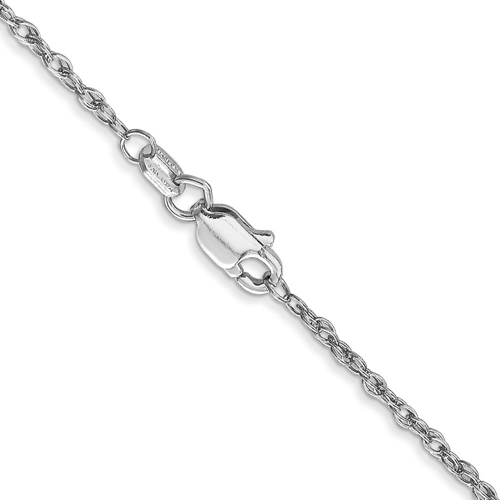 14K White Gold 24 inch 1.3mm Heavy Baby Rope with Lobster Clasp Chain