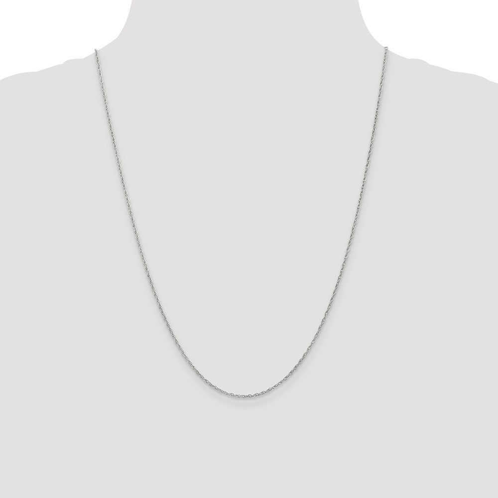 14K White Gold 24 inch 1.3mm Heavy Baby Rope with Lobster Clasp Chain