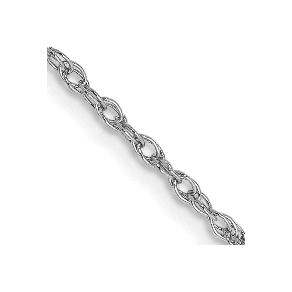 14K White Gold 16 inch 1.3mm Heavy Baby Rope with Lobster Clasp Chain