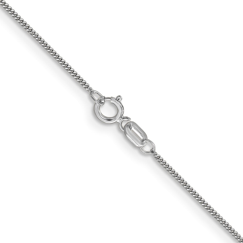 14K White Gold 16 inch .9mm Curb with Spring Ring Clasp Pendant Chain