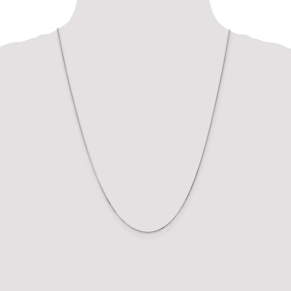 14K White Gold 24 inch .9mm Curb with Spring Ring Clasp Pendant Chain