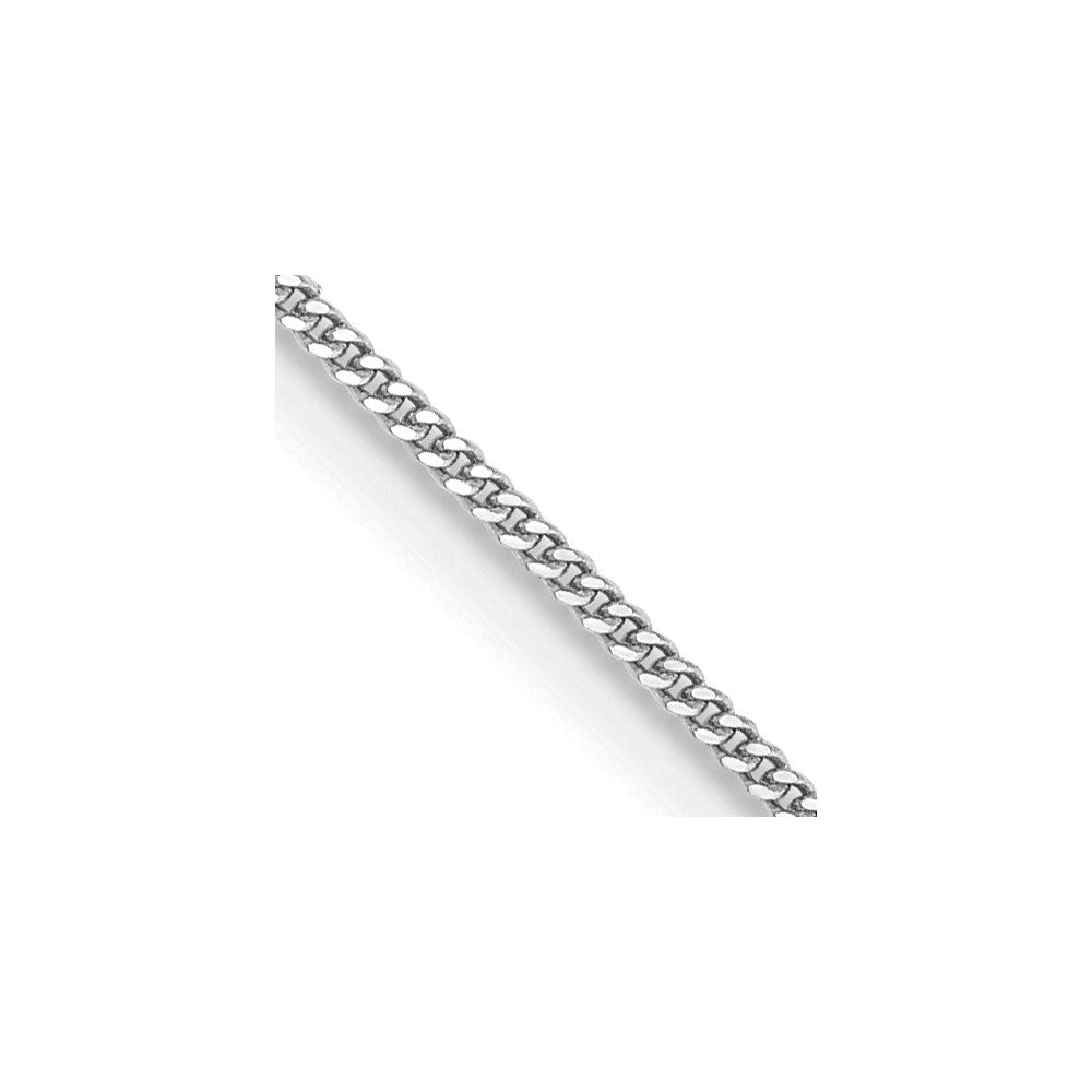 14K White Gold 16 inch .9mm Curb with Spring Ring Clasp Pendant Chain