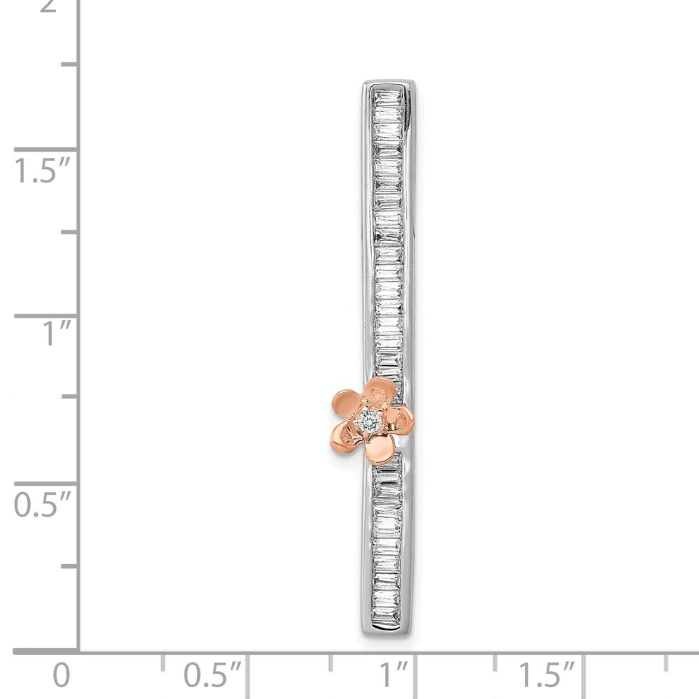 14k Two-tone Diamond Fancy Flower Chain Slide