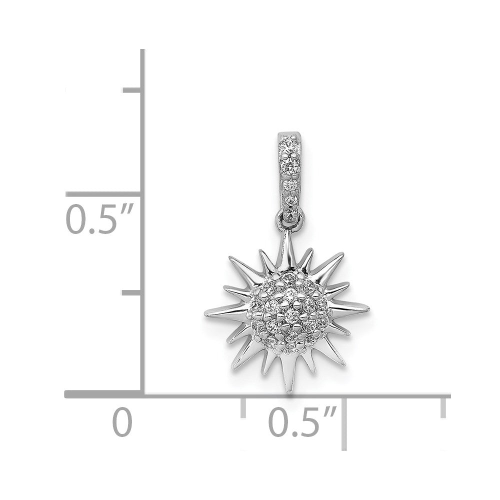 14k White Gold 1/10ct. Diamond Fancy Sun/Star Pendant