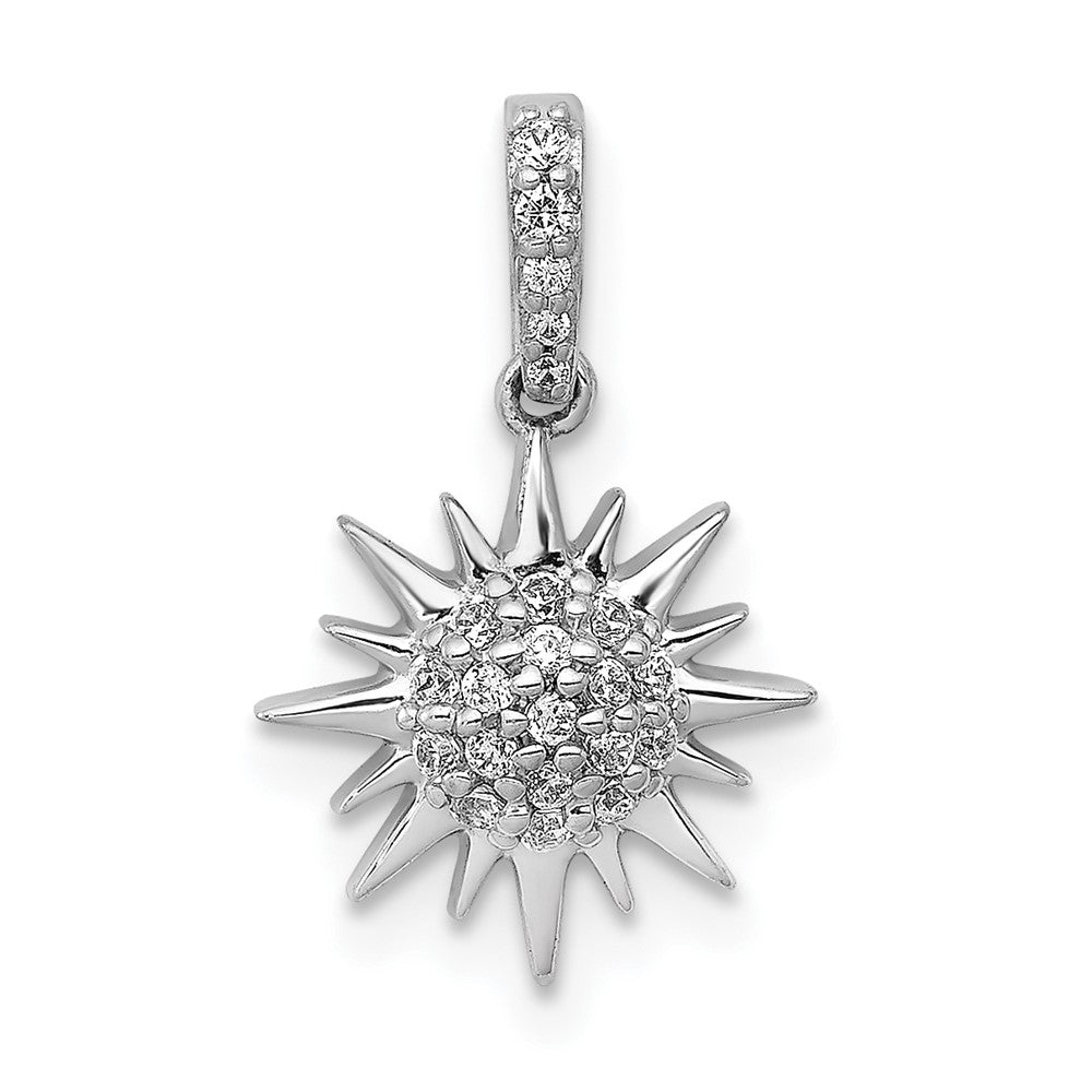 14k White Gold 1/10ct. Diamond Fancy Sun/Star Pendant