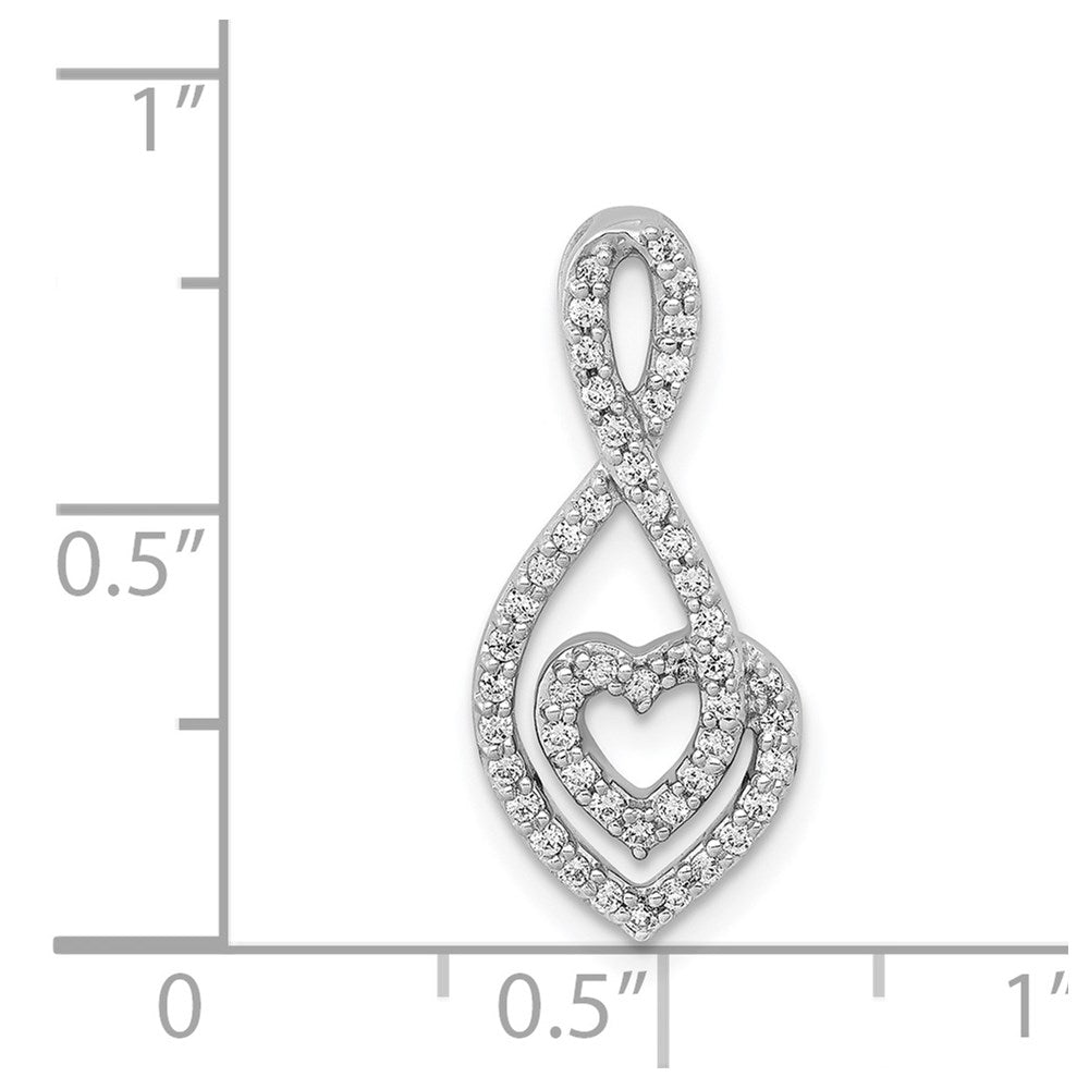14k White Gold 1/4ct. Diamond Fancy Heart Infinity Chain Slide