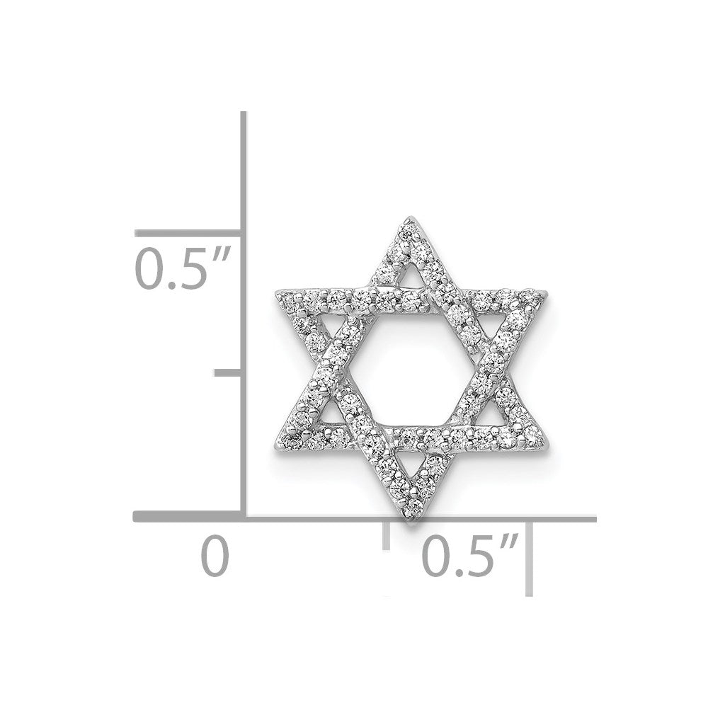 14k White Gold 1/5ct. Diamond Star of David Chain Slide