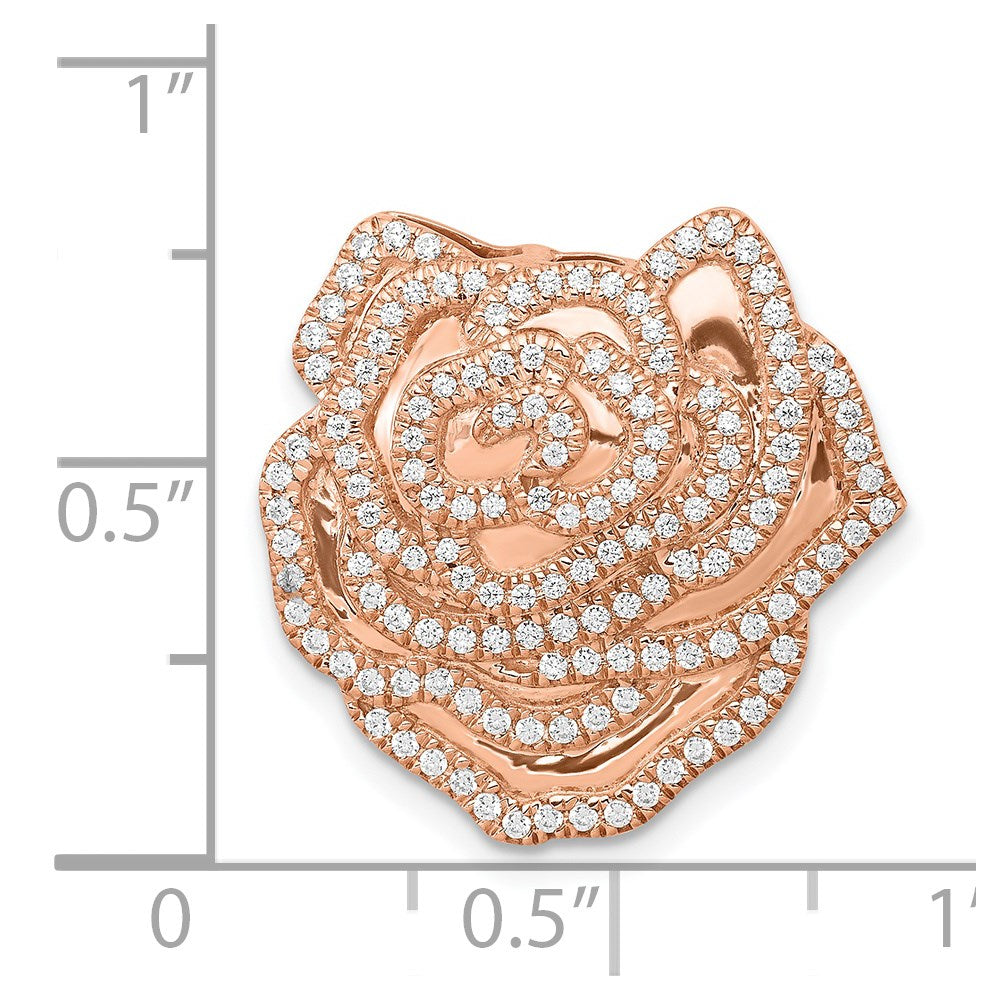 14k Rose Gold 1/2ct. Diamond Fancy Flower Chain Slide